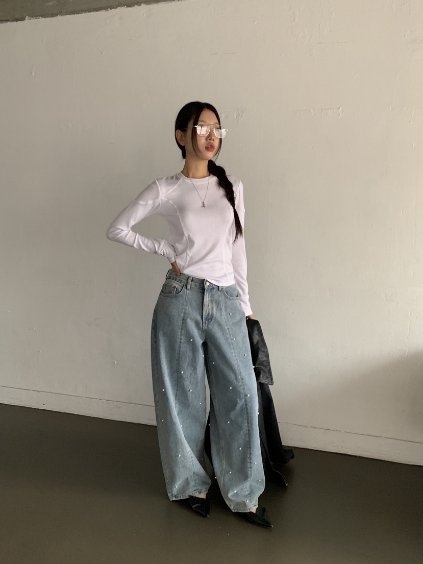 SUNDER MARKET東大門㊣代購女士新品熱賣休閑時尚推薦牛仔褲SUNDER MARKET牛仔褲