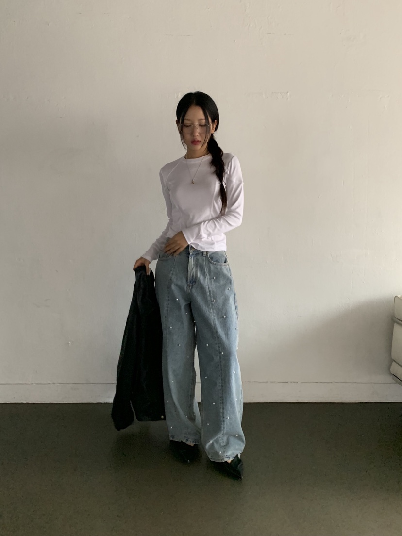 SUNDER MARKET東大門㊣代購女士新品熱賣休閑時尚推薦牛仔褲SUNDER MARKET牛仔褲