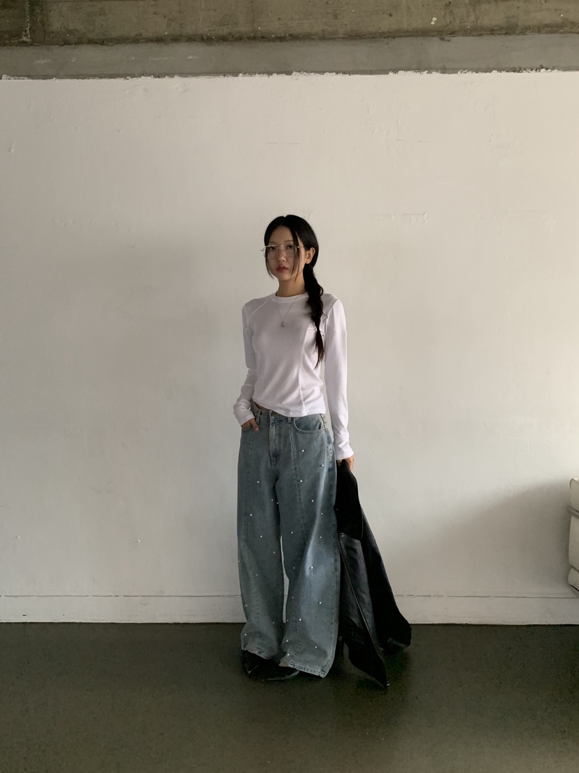 SUNDER MARKET東大門㊣代購女士新品熱賣休閑時尚推薦牛仔褲SUNDER MARKET牛仔褲