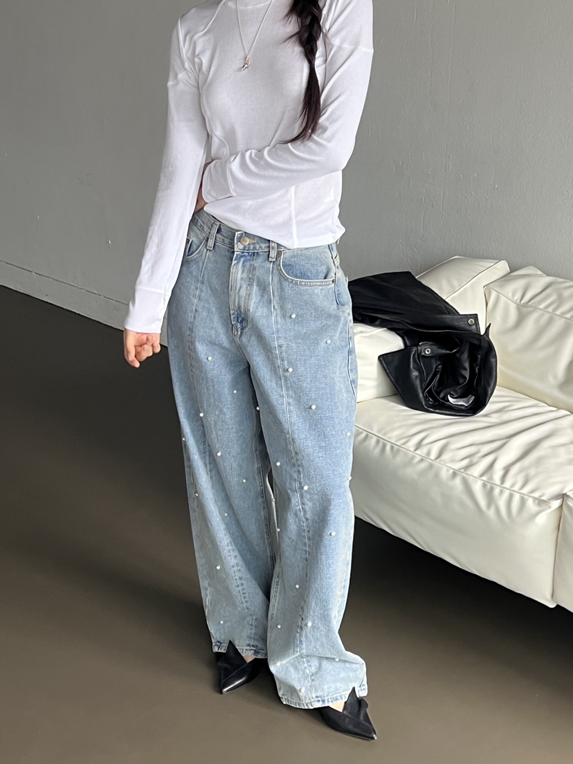 SUNDER MARKET東大門㊣代購女士新品熱賣休閑時尚推薦牛仔褲SUNDER MARKET牛仔褲