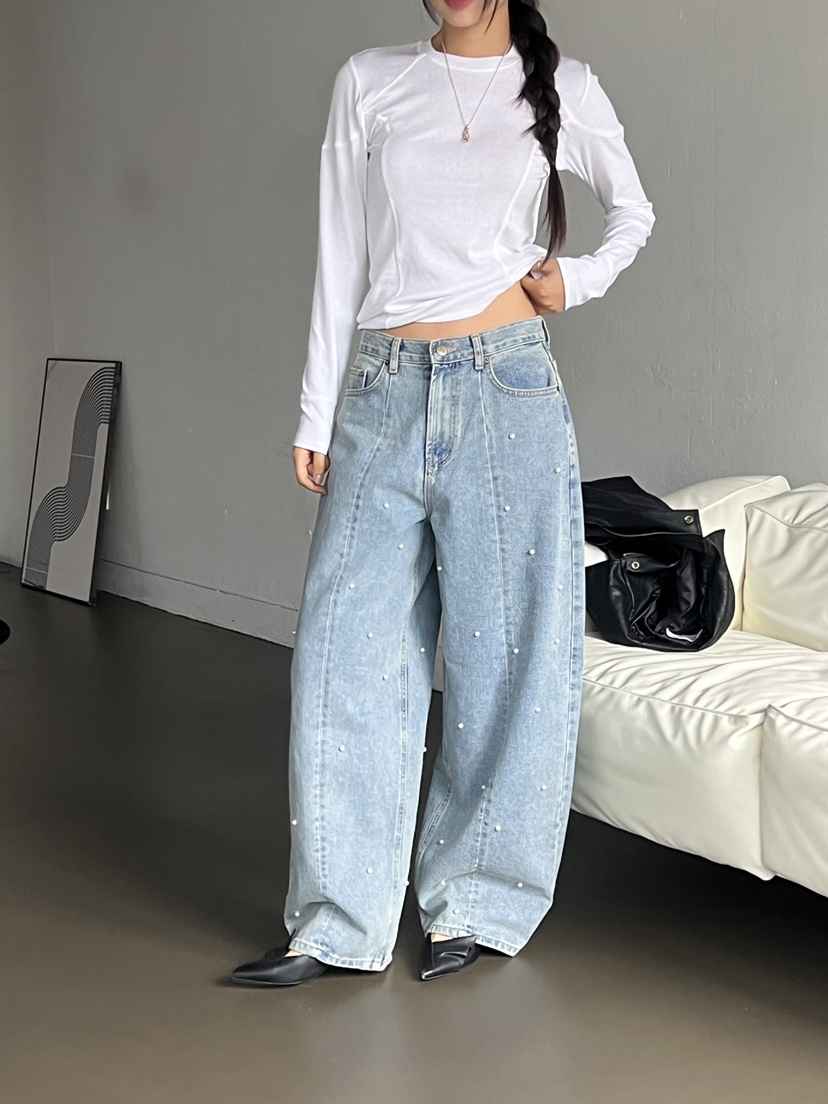 SUNDER MARKET東大門㊣代購女士新品熱賣休閑時尚推薦牛仔褲SUNDER MARKET牛仔褲
