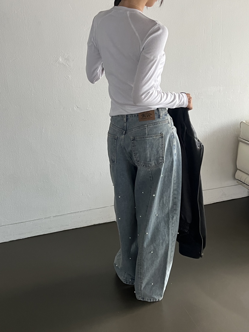 SUNDER MARKET東大門㊣代購女士新品熱賣休閑時尚推薦牛仔褲SUNDER MARKET牛仔褲