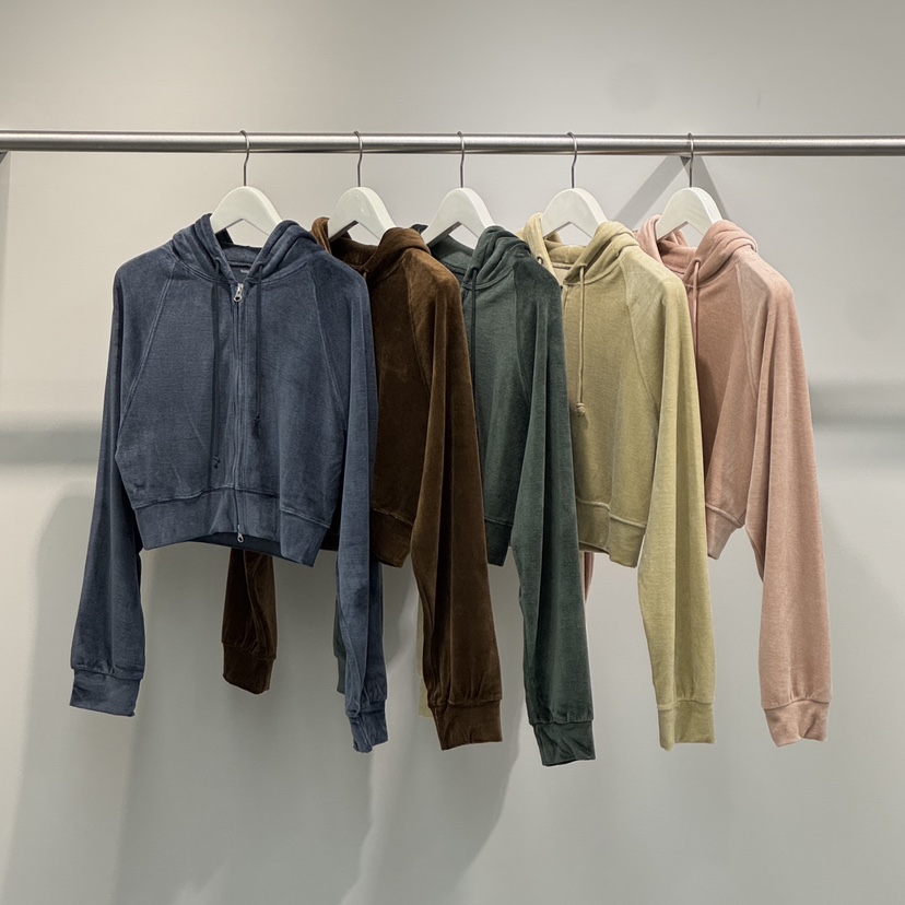 WATER/RIVER東大門㊣代購女士新品25秋冬衛衣天鵝絨連帽拉鏈WATER/RIVER衛衣