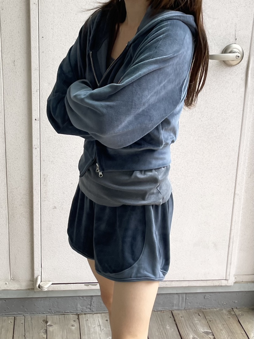 WATER/RIVER東大門㊣代購女士新品25秋冬衛衣天鵝絨連帽拉鏈WATER/RIVER衛衣