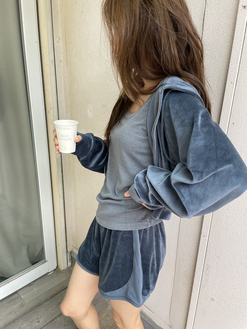 WATER/RIVER東大門㊣代購女士新品25秋冬衛衣天鵝絨連帽拉鏈WATER/RIVER衛衣