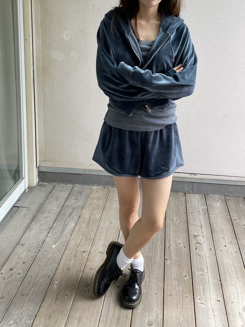WATER/RIVER東大門㊣代購女士新品25秋冬衛衣天鵝絨連帽拉鏈WATER/RIVER衛衣