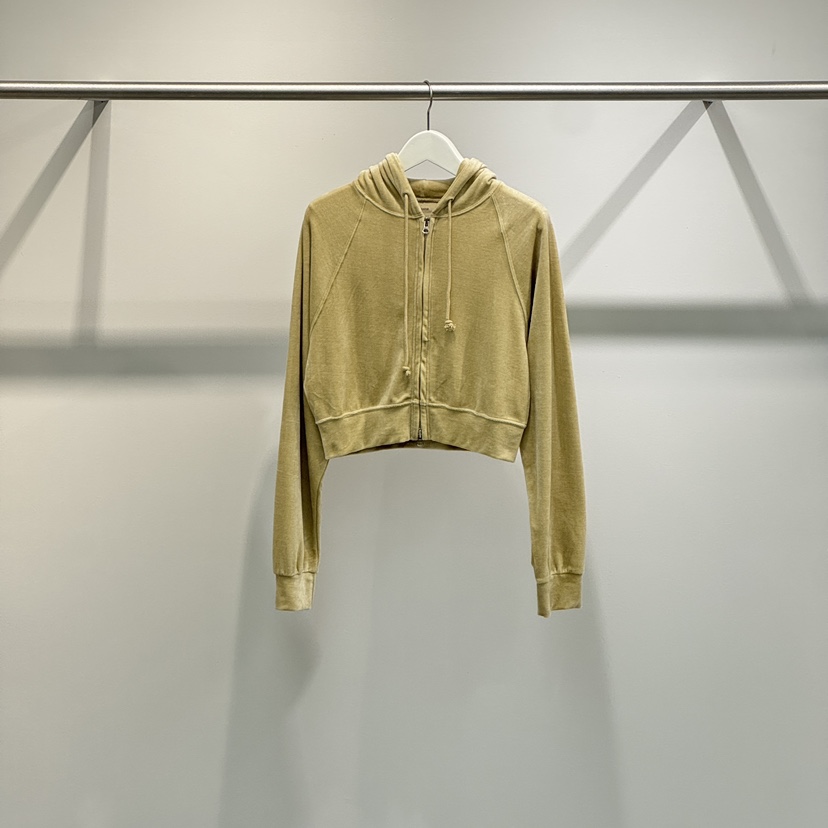 WATER/RIVER東大門㊣代購女士新品25秋冬衛衣天鵝絨連帽拉鏈WATER/RIVER衛衣圖色4