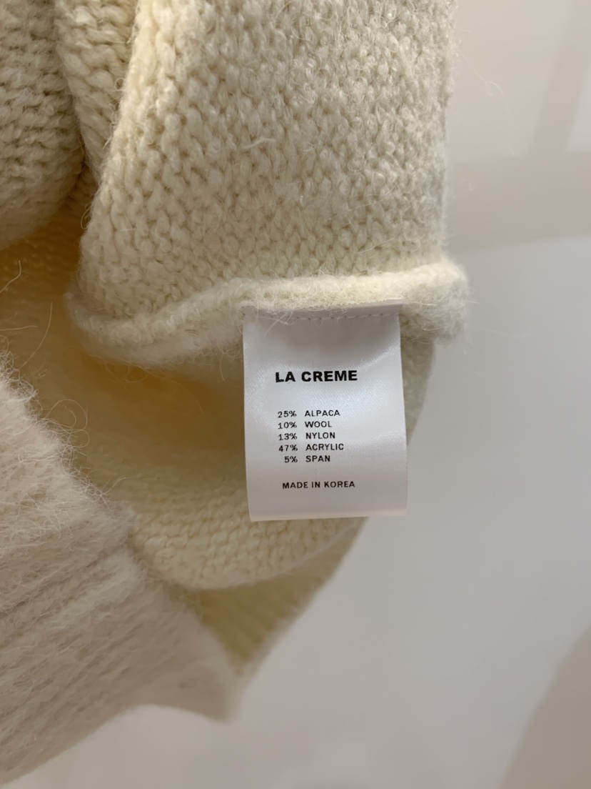 LA CREME韓國代購㊣女裝新款時尚休閑真品職業25秋冬針織衫羊駝LA CREME針織衫