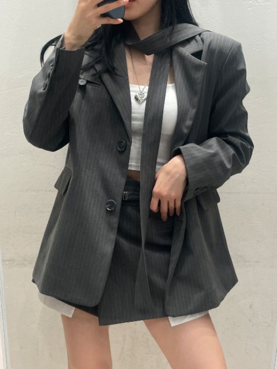 mars韓國代購㊣女士新款職業人氣熱賣真品推薦時尚夾克含腰帶mars夾克