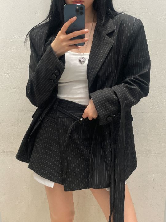 mars韓國代購㊣女士新款職業人氣熱賣真品推薦時尚夾克含腰帶mars夾克