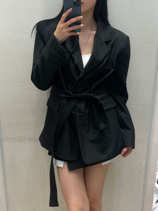 mars韓國代購㊣女士新款職業人氣熱賣真品推薦時尚夾克含腰帶mars夾克