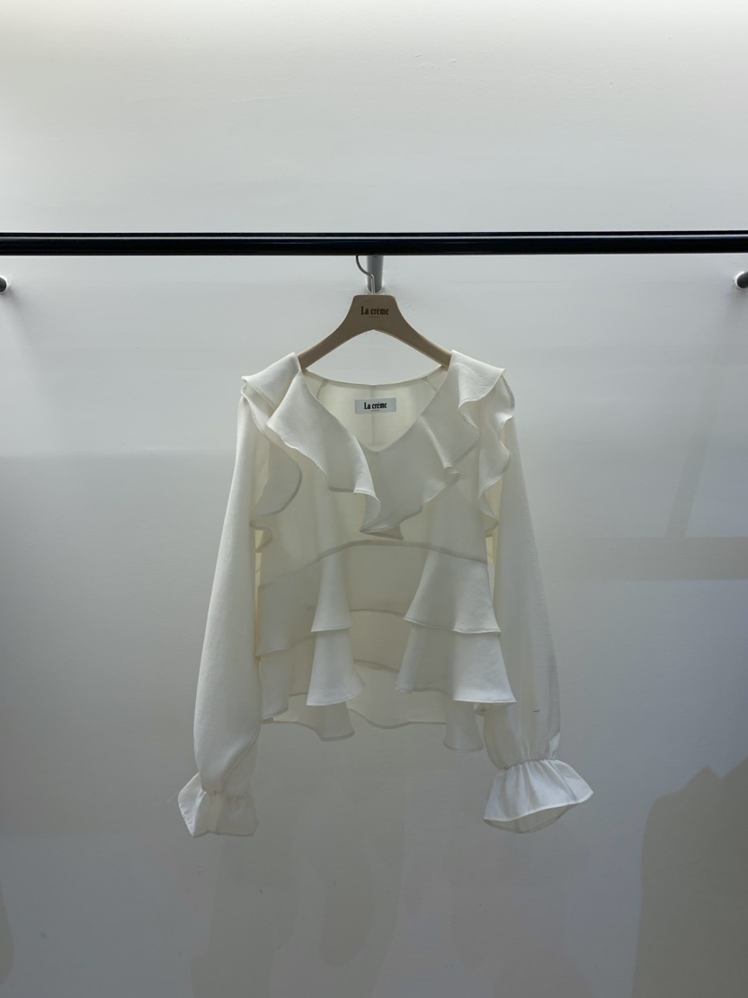 LA CREME東大門㊣直郵女士新品真品25秋冬人氣休閑襯衫蕾絲衫LA CREME襯衫/蕾絲衫圖色2
