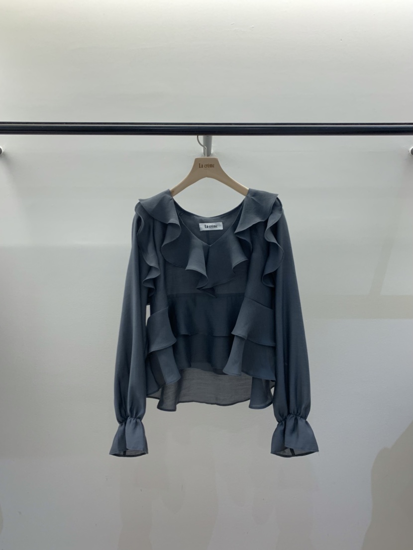 LA CREME東大門㊣直郵女士新品真品25秋冬人氣休閑襯衫蕾絲衫LA CREME襯衫/蕾絲衫圖色3