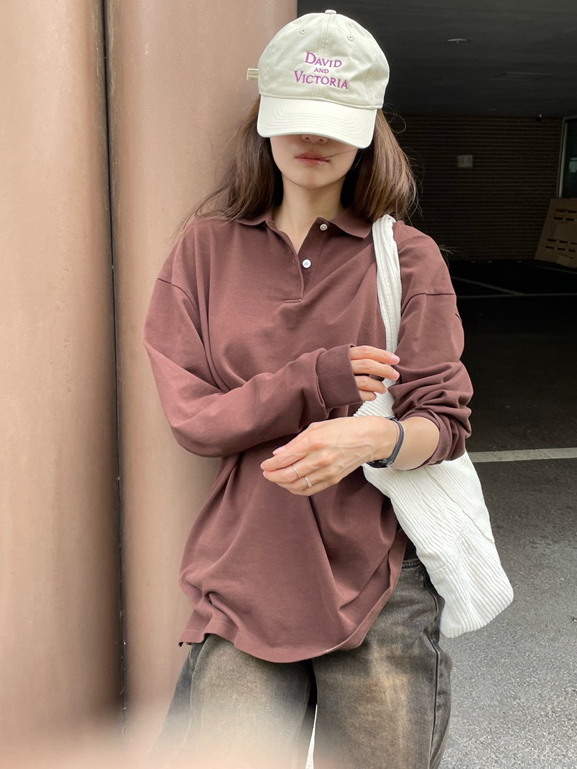 WATER/RIVER韓國直郵㊣女裝新款25秋冬熱賣真品職業長袖T恤WATER/RIVER長袖T恤