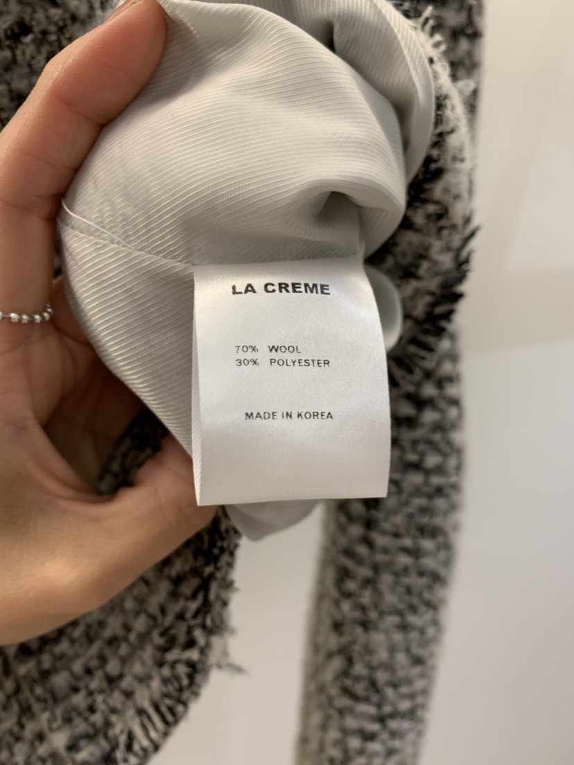 LA CREME韓國代購㊣女裝新款人氣時尚推薦職業夾克羊毛花呢LA CREME夾克
