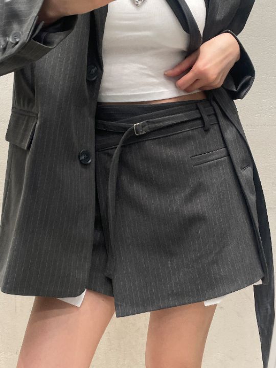 mars東大門㊣實拍女裝新款時尚休閑熱賣真品25秋冬短裙含腰帶mars短裙