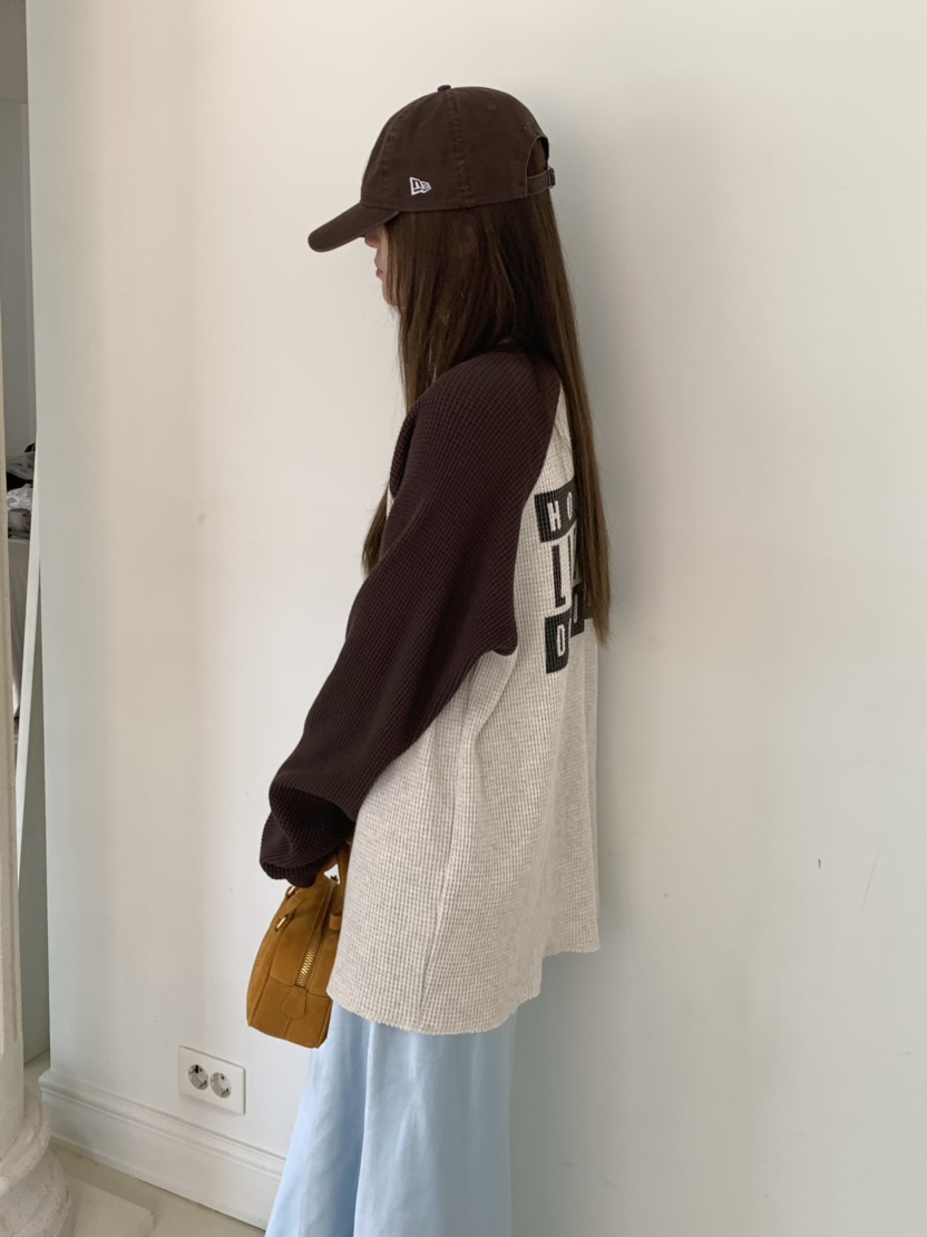PEBBLE東大門㊣實拍女士新款休閑人氣推薦真品職業25秋冬長袖T恤PEBBLE/LAYER長袖T恤