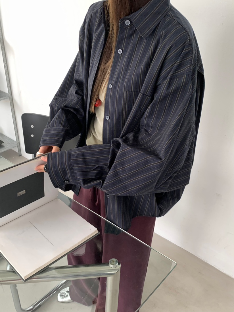 PEBBLE東大門㊣實拍女士新品職業推薦休閑25秋冬襯衫蕾絲衫PEBBLE/LAYER襯衫/蕾絲衫