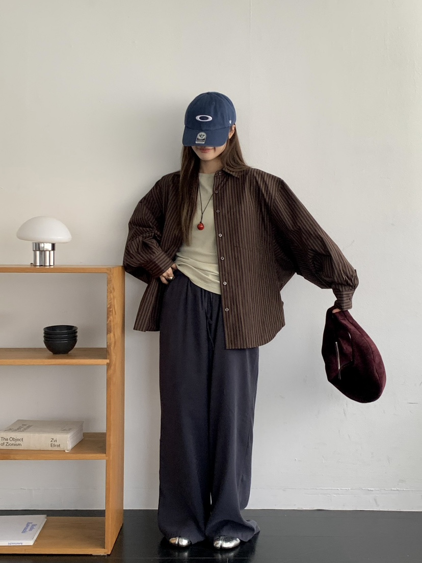 PEBBLE東大門㊣實拍女士新品職業推薦休閑25秋冬襯衫蕾絲衫PEBBLE/LAYER襯衫/蕾絲衫