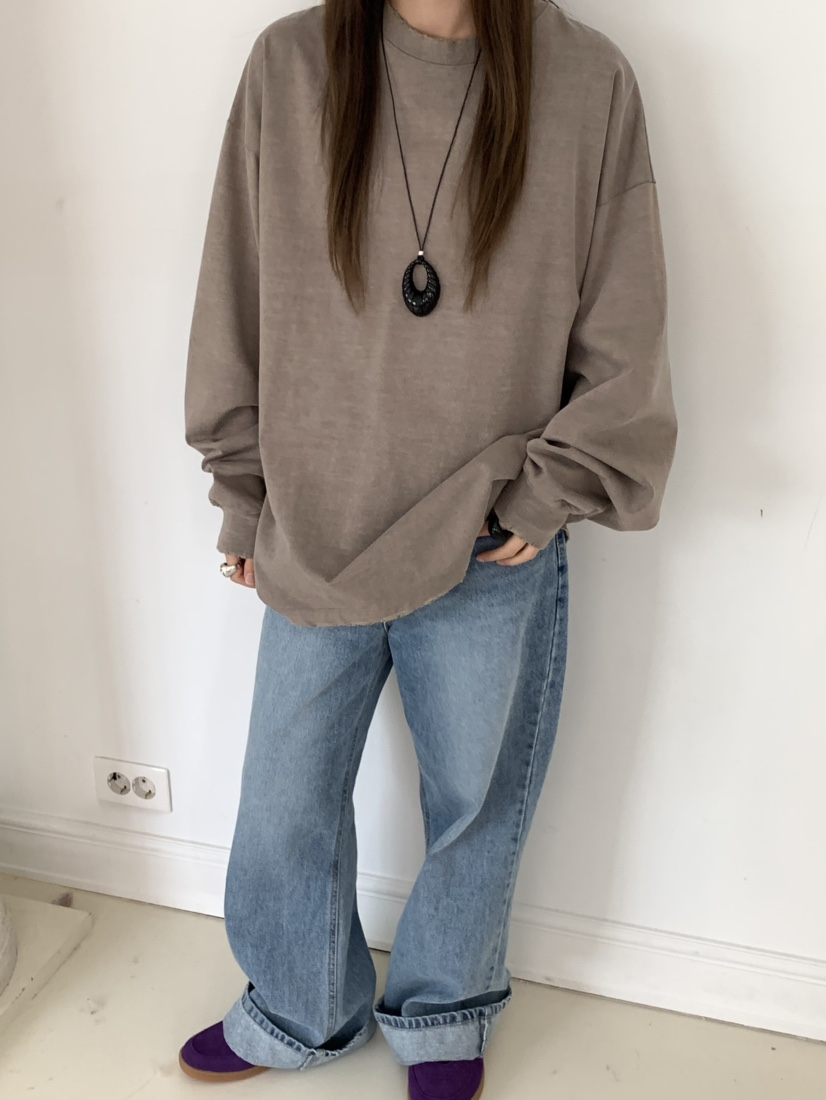 PEBBLE東大門㊣直郵女裝新品真品休閑時尚人氣熱賣職業長袖T恤PEBBLE/LAYER長袖T恤