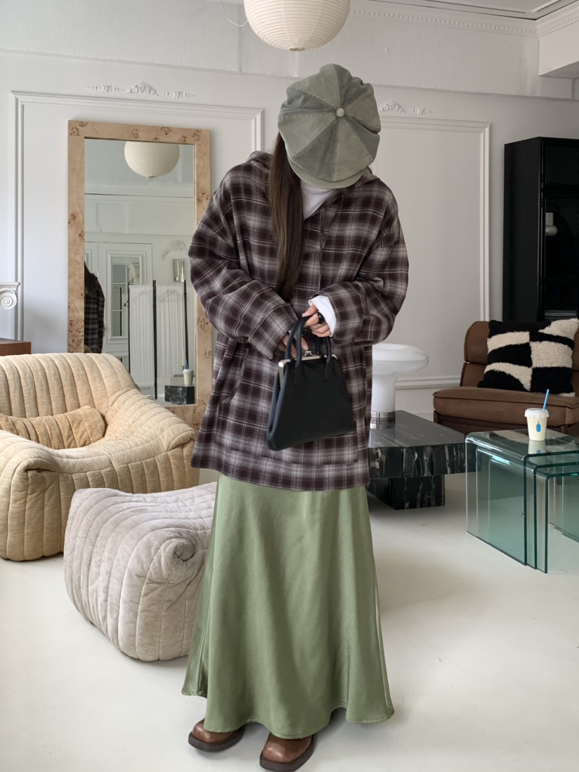 PEBBLE韓國直郵㊣女裝新品真品推薦熱賣職業時尚人氣25秋冬長裙PEBBLE/LAYER長裙