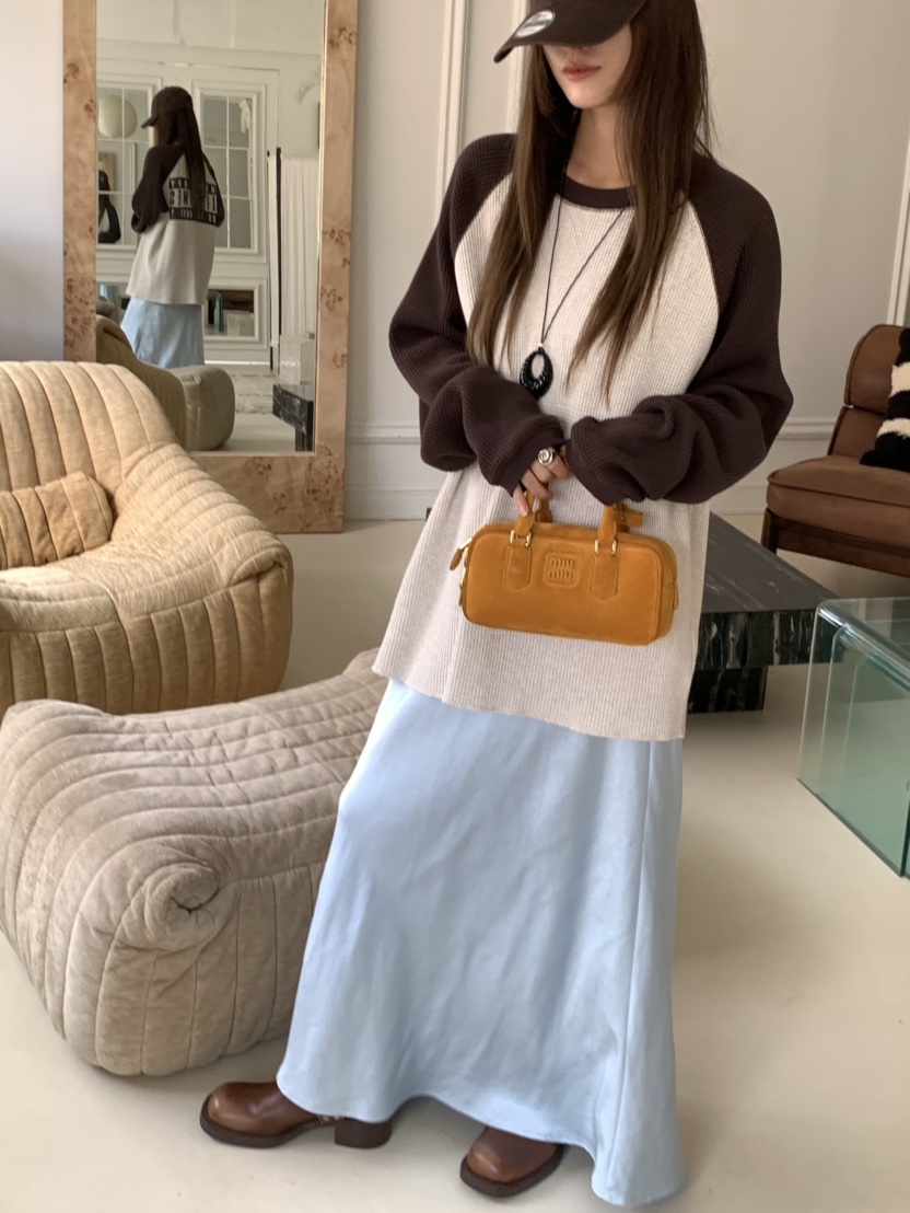 PEBBLE韓國直郵㊣女裝新品真品推薦熱賣職業時尚人氣25秋冬長裙PEBBLE/LAYER長裙