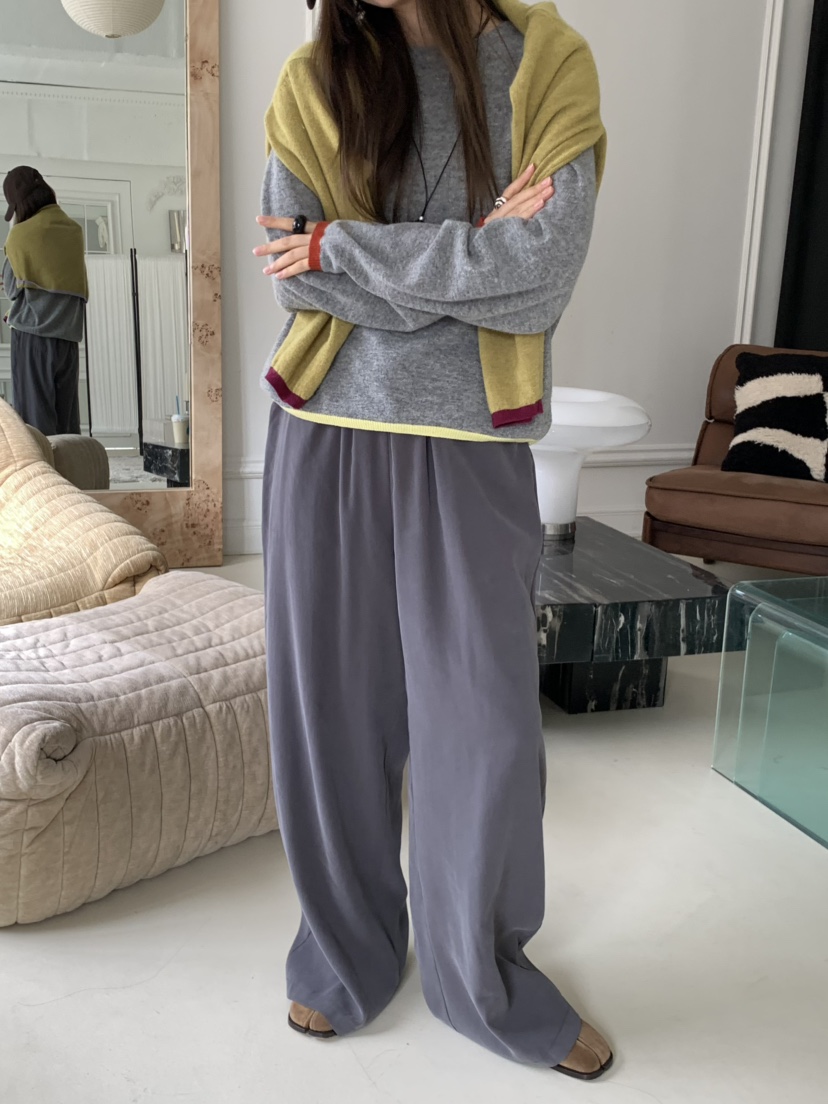 PEBBLE東大門㊣代購女裝新品熱賣真品25秋冬人氣時尚休閑褲PEBBLE/LAYER休閑褲