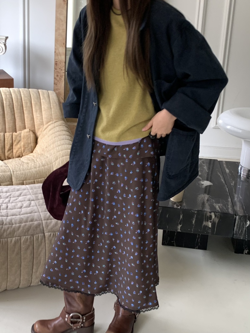 PEBBLE韓國代購㊣女士新款推薦人氣真品時尚25秋冬半身裙中短裙PEBBLE/LAYER半身裙/中短裙