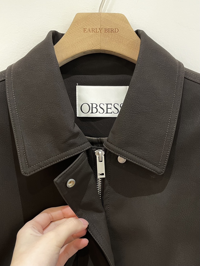 OBSESS韓國代購㊣女裝新品25秋冬時尚休閑職業熱賣人氣夾克OBSESS/EARLY BIRD夾克