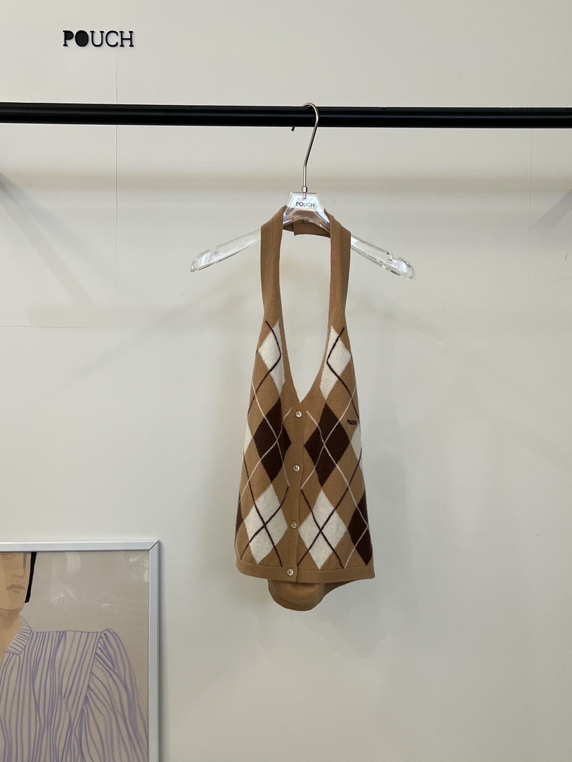 POUCH東大門㊣代購女士新款25秋冬真品休閑時尚人氣吊帶背心POUCH吊帶/背心圖色1