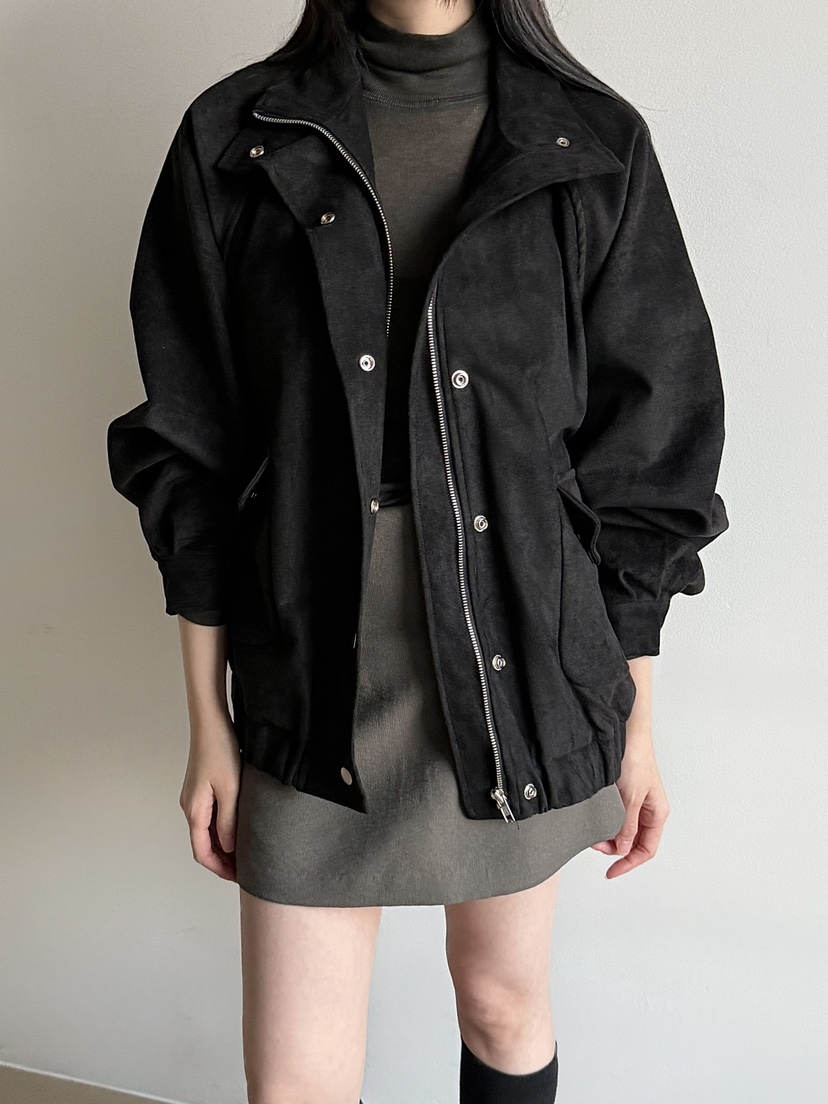 ADELINE韓國代購㊣女士新品25秋冬推薦時尚真品熱賣夾克絨面革ADELINE夾克