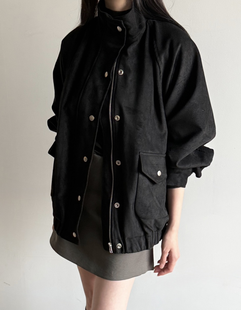ADELINE韓國代購㊣女士新品25秋冬推薦時尚真品熱賣夾克絨面革ADELINE夾克
