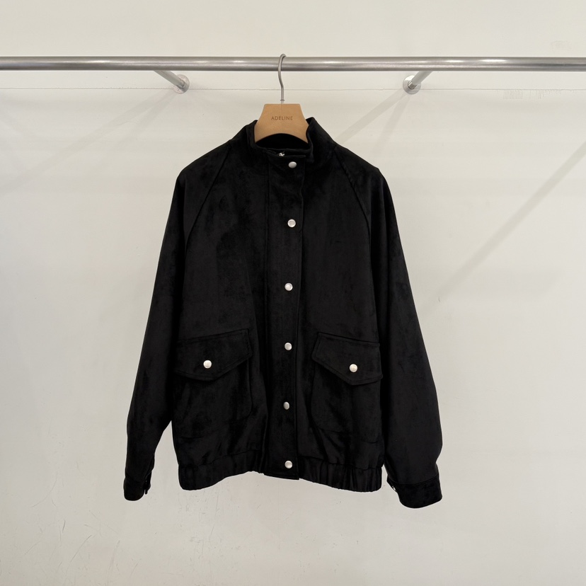 ADELINE韓國代購㊣女士新品25秋冬推薦時尚真品熱賣夾克絨面革ADELINE夾克圖色2