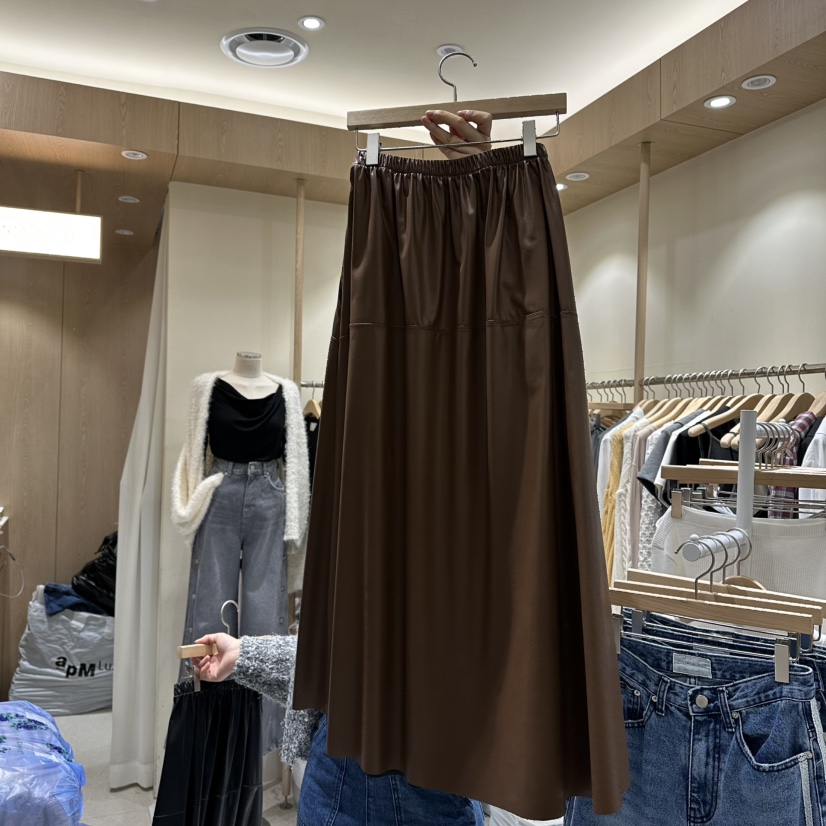 VINTAGE VIBE東大門㊣代購女士新品職業時尚熱賣真品長裙皮革VINTAGE VIBE長裙