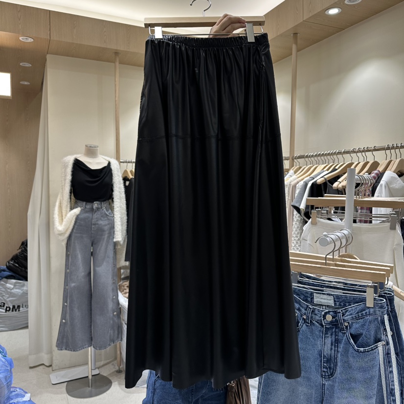 VINTAGE VIBE東大門㊣代購女士新品職業時尚熱賣真品長裙皮革VINTAGE VIBE長裙圖色2