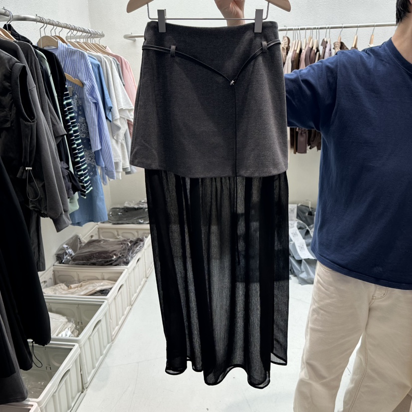 HUMMING BIRD韓國直郵㊣女裝新品時尚推薦25秋冬長裙含腰繩HUMMING BIRD長裙圖色2