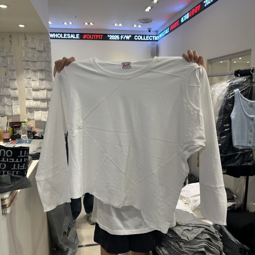OUTFIT東大門㊣直郵女士新款真品休閑職業時尚人氣推薦長袖T恤OUTFIT長袖T恤圖色1