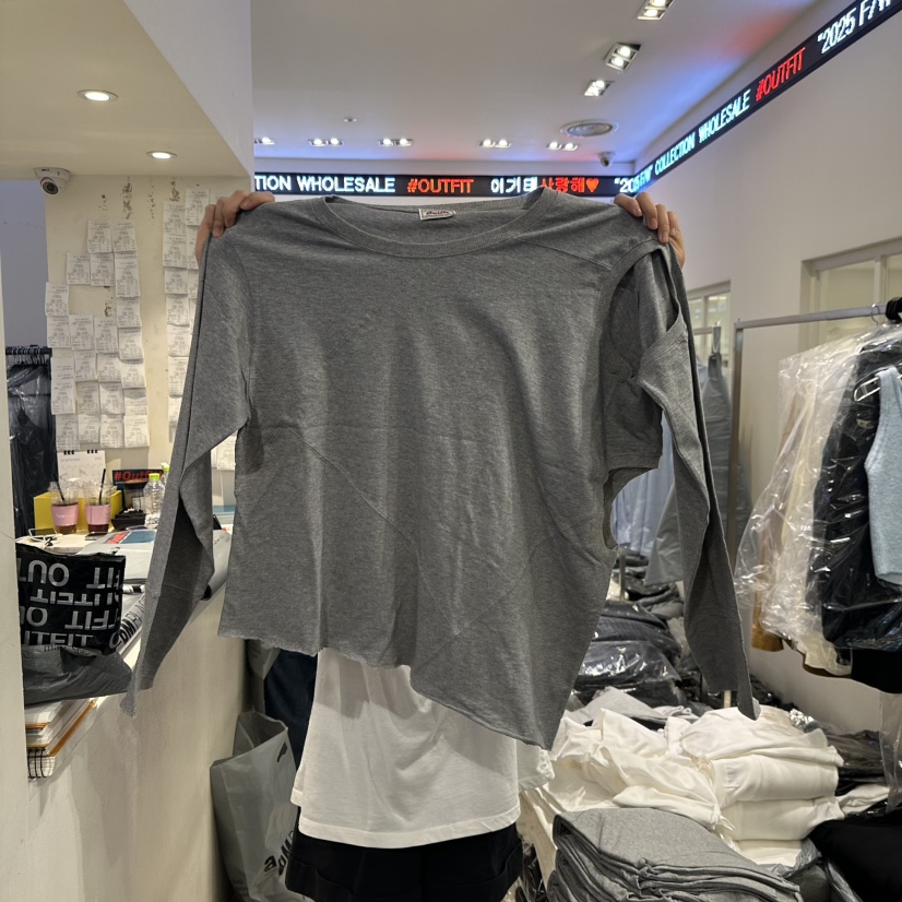 OUTFIT東大門㊣直郵女士新款真品休閑職業時尚人氣推薦長袖T恤OUTFIT長袖T恤圖色2