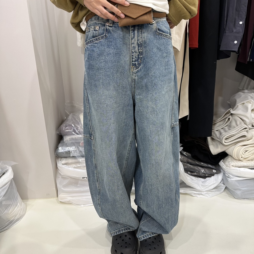MUSHROOM EFFECT東大門㊣代購女士新品職業牛仔褲不含腰帶MUSHROOM EFFECT牛仔褲