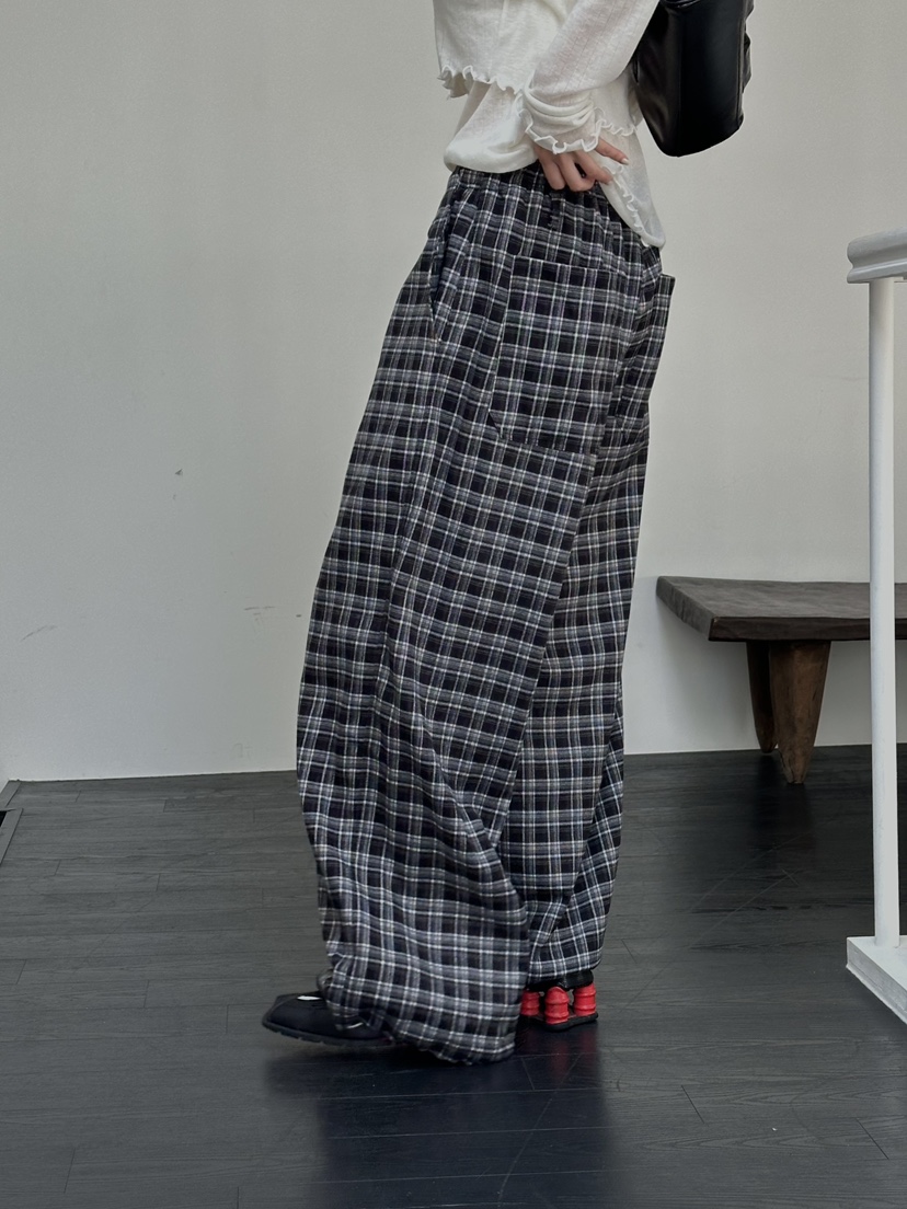 BENE韓國代購㊣女士新款真品職業推薦時尚休閑褲工裝褲格紋BENE休閑褲