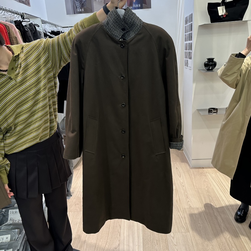 REIRAI東大門㊣實拍女士新款職業熱賣時尚休閑推薦長款風衣Reirai長款風衣圖色2