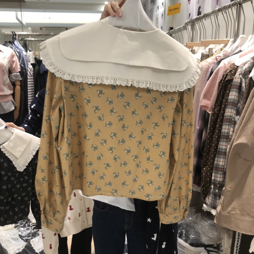 OGI東大門㊣代購女裝新品熱賣休閑25秋冬職業推薦襯衫蕾絲衫FLat OGI襯衫/蕾絲衫