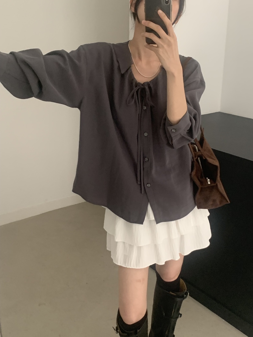 GAMDONG韓國直郵㊣女士新品休閑真品熱賣25秋冬推薦襯衫蕾絲衫GAMDONG襯衫/蕾絲衫