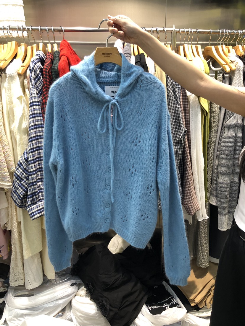 MENDL S韓國代購㊣女士新品熱賣時尚推薦職業25秋冬針織衫兜帽MENDL S針織衫圖色2