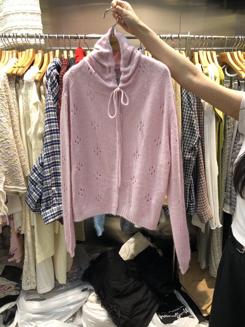 MENDL S韓國代購㊣女士新品熱賣時尚推薦職業25秋冬針織衫兜帽MENDL S針織衫圖色3