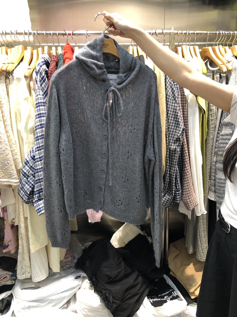 MENDL S韓國代購㊣女士新品熱賣時尚推薦職業25秋冬針織衫兜帽MENDL S針織衫圖色4