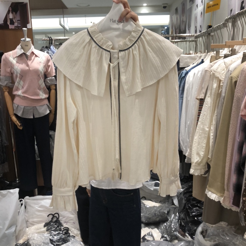 OGI韓國直郵㊣女裝新品人氣25秋冬職業時尚熱賣休閑襯衫蕾絲衫FLat OGI襯衫/蕾絲衫圖色1