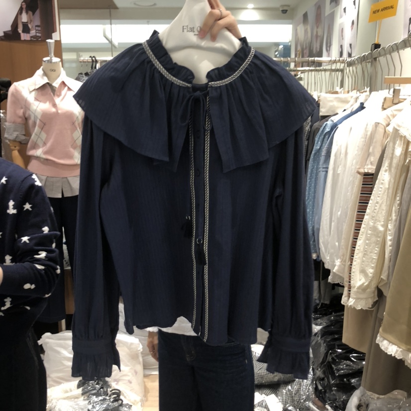 OGI韓國直郵㊣女裝新品人氣25秋冬職業時尚熱賣休閑襯衫蕾絲衫FLat OGI襯衫/蕾絲衫圖色2