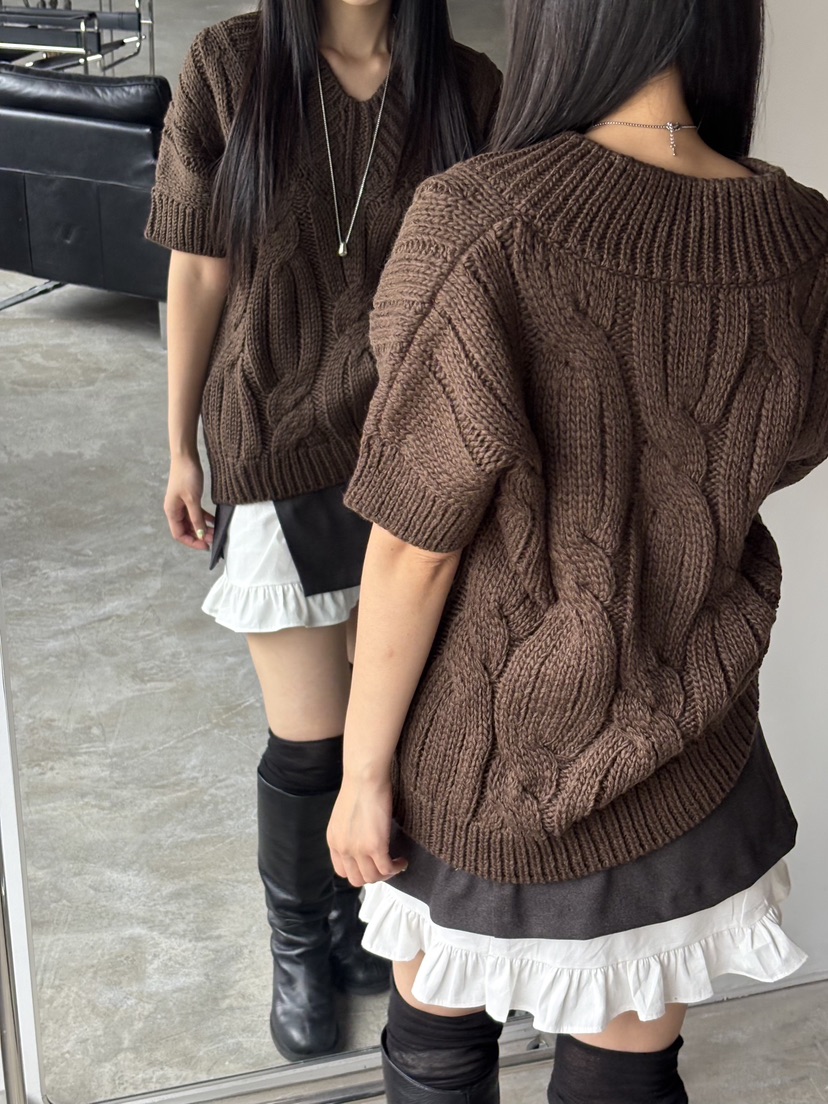 Verbena韓國代購㊣女士新款真品25秋冬職業推薦人氣休閑針織衫Verbena針織衫