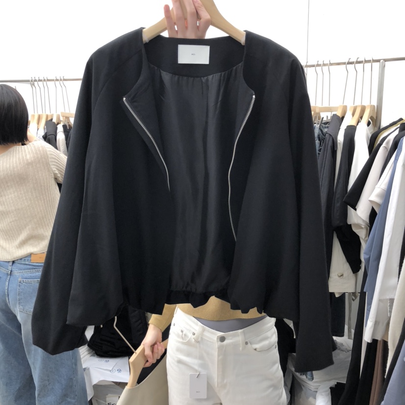 MOI-A韓國代購㊣女裝新品時尚職業25秋冬人氣熱賣夾克拉鏈MOI-A夾克圖色2